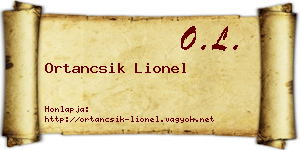 Ortancsik Lionel névjegykártya
